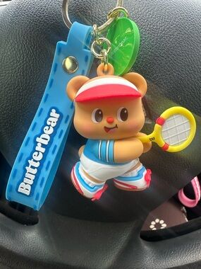Butter Tennis Bear Keychain in Blue, Red, Yellow and Green series 2